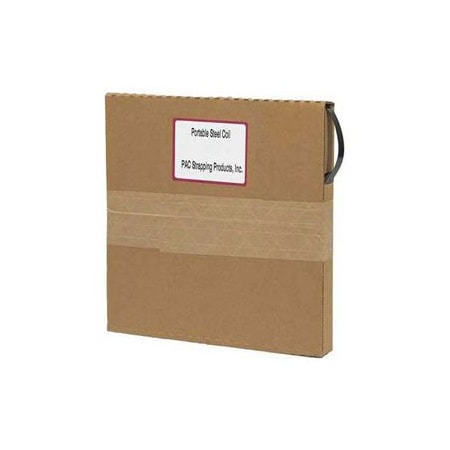 Pac Strapping Replacement Steel Strapping Coils in Self Dispensing Carton, 1/2in x .020in x 200'in 1/2X.020 CP-PAC